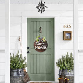 HOMCDALY rustic fiberboard front-porch sign for durable outdoor décor
