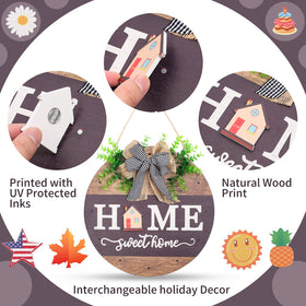 HOMCDALY rustic wood front door decor adds durable farmhouse charm