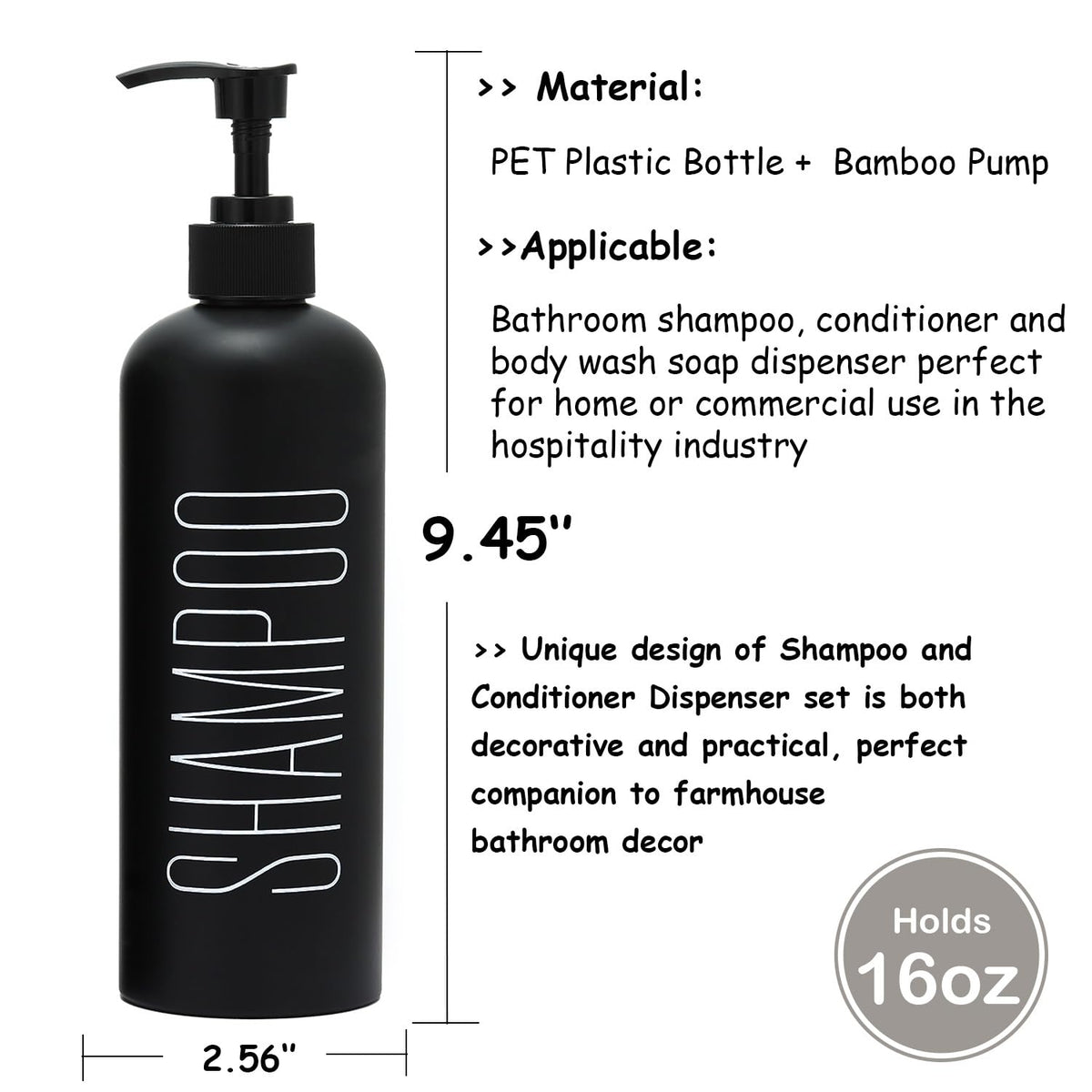 HOMCDALY silk-screen labels peel-proof design for durable bathroom bottles.