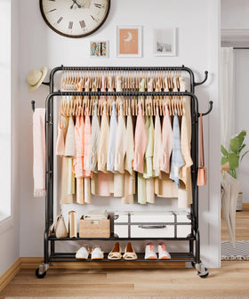 Ideal for bedroom organization and laundry area with rolling convenience.