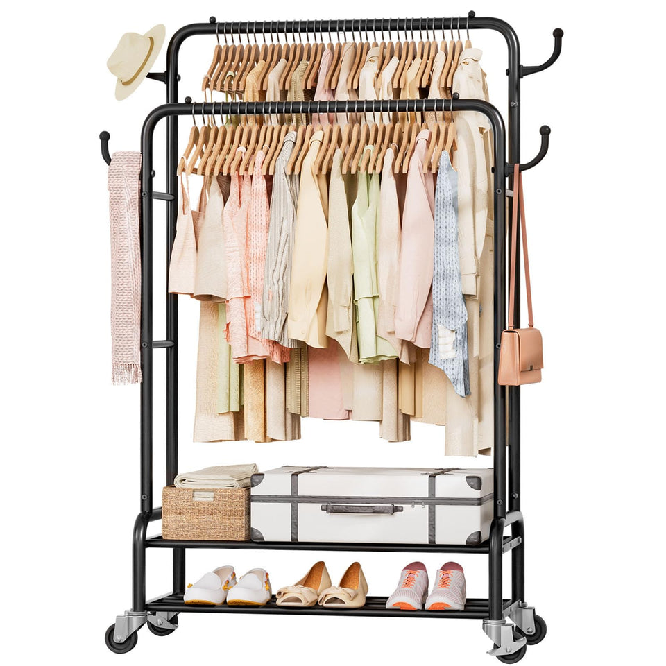Homde heavy duty clothes rack on wheels for easy mobility in laundry spaces