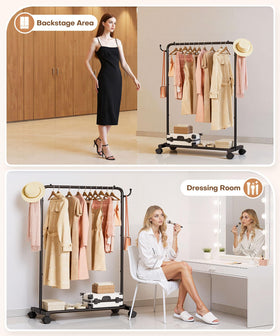 Homde display suitable for boutique or pop-up shop showcasing apparel