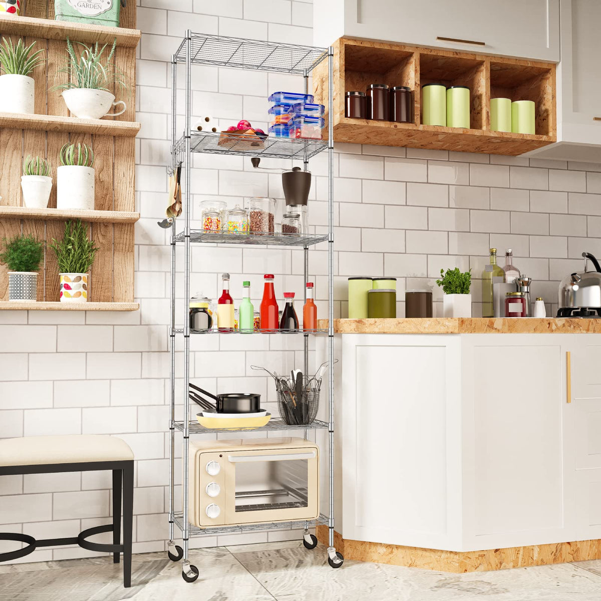 Homdox caster wheels enable smooth mobility for room-to-room use.