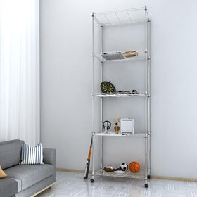 Homdox open wire shelves for breathable storage in kitchen or workshop