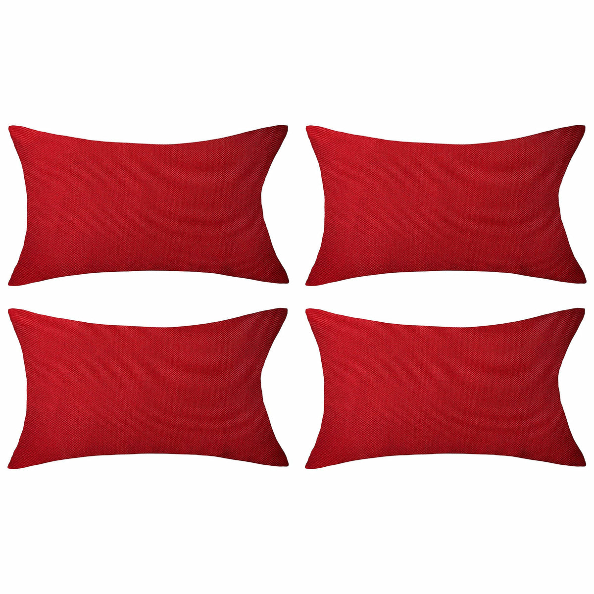 Home Brilliant red outdoor pillow cover with waterproof coating for patio use.