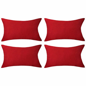 Home Brilliant red outdoor pillow cover with waterproof coating for patio use.