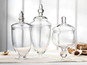 Home Essentials & Beyond elegant storage jars suitable for flowers, shells, or DIY crafts.