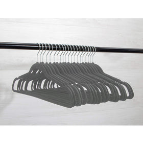 Velvet hanger showing notched shoulders for strap support by Home Expressions