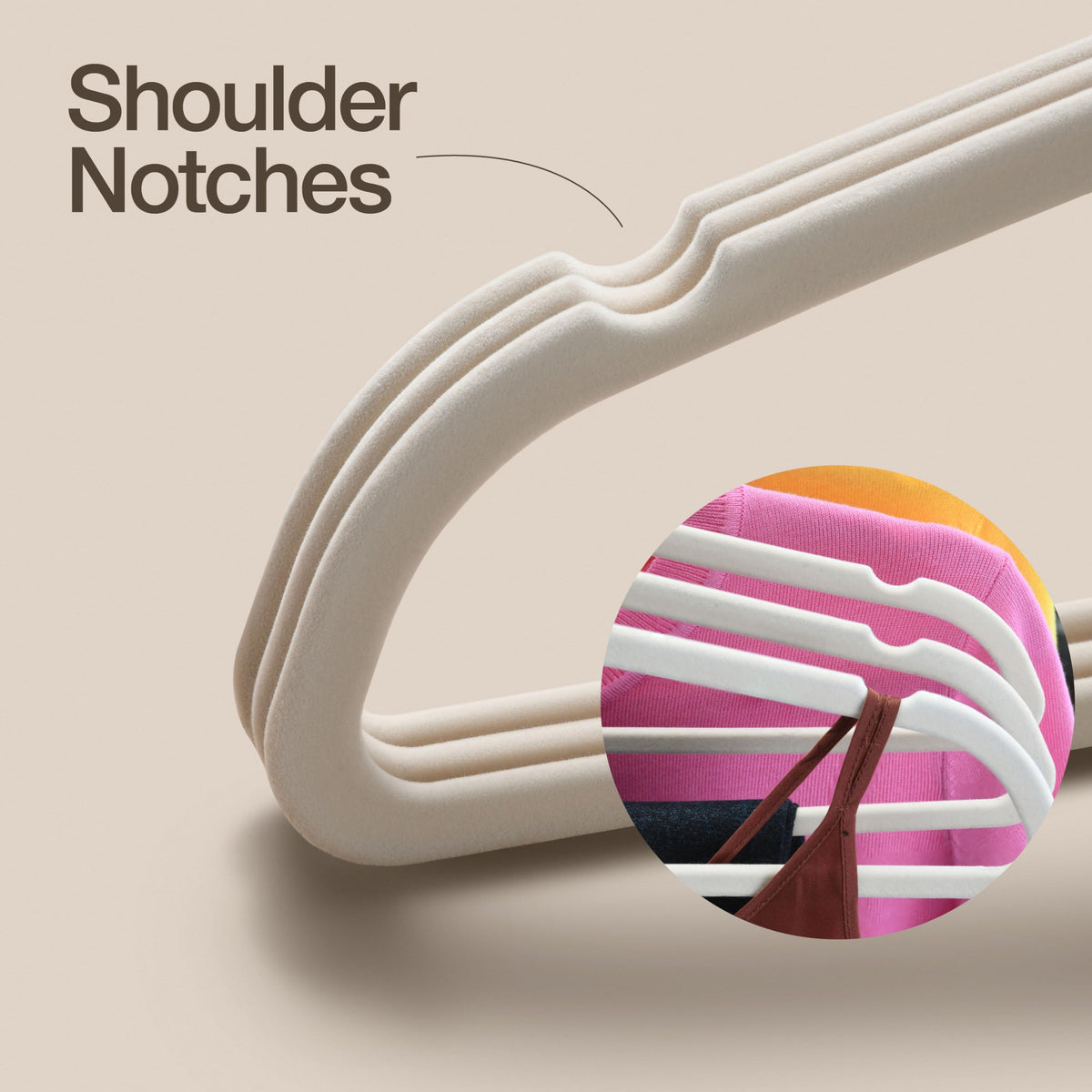 Home-It 50-pack velvet hangers maximize space and streamline wardrobe organization.