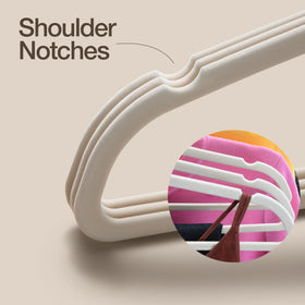 Home-It 50-pack velvet hangers maximize space and streamline wardrobe organization.