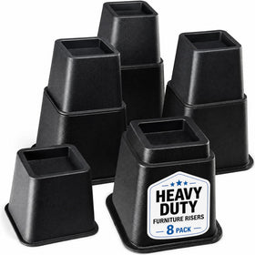 Home It adjustable bed risers 3-inch height enabling under-bed storage access