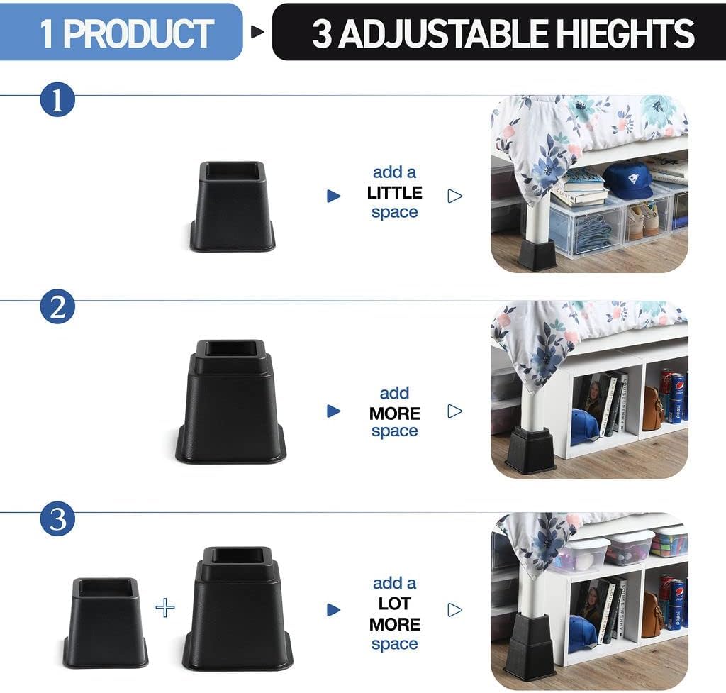 Home It 8-inch stackable risers for customizable height