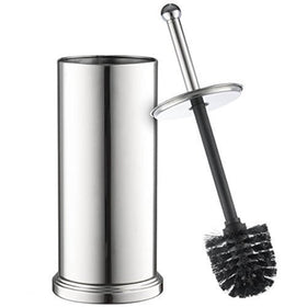 Home-it chrome toilet brush set with holder, sleek storage solution.