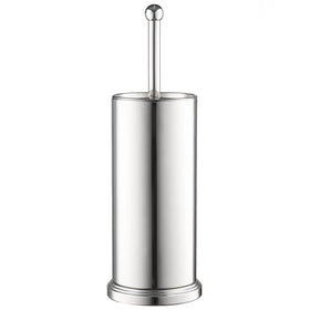 Home-it chrome toilet brush set with lid, easy to wipe clean after use.