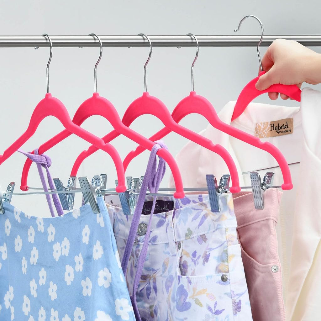 HOME IT closet organizer pink helps tidy wardrobes at a glance.
