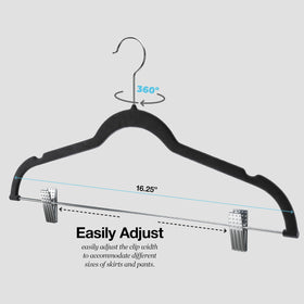 HOME IT clips-enabled hangers great for skirts and dresses with easy access
