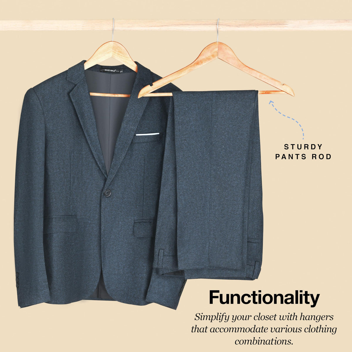 HOME IT Natural brown finish blends with any closet.