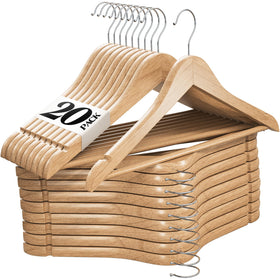 HOME IT Premium Wooden Hangers with solid wood build for heavy coats.