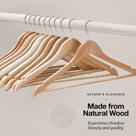 HOME IT Solid wood construction supports jackets and suits.