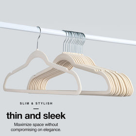 Home-It ultra-thin hangers keep shirts and jackets neatly aligned.