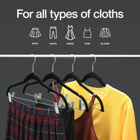 HOME IT velvet anti-slip hangers secure delicate garments and prevent creasing
