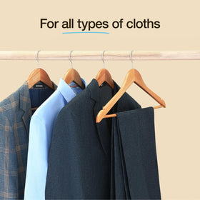 HOME IT Wooden hanger with chrome swivel hook for smooth rotation.