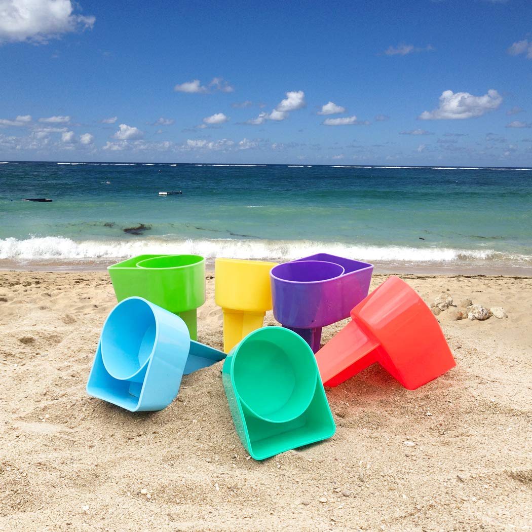 Home Queen Nesting Beach Cup Holders stack compactly for easy packing.