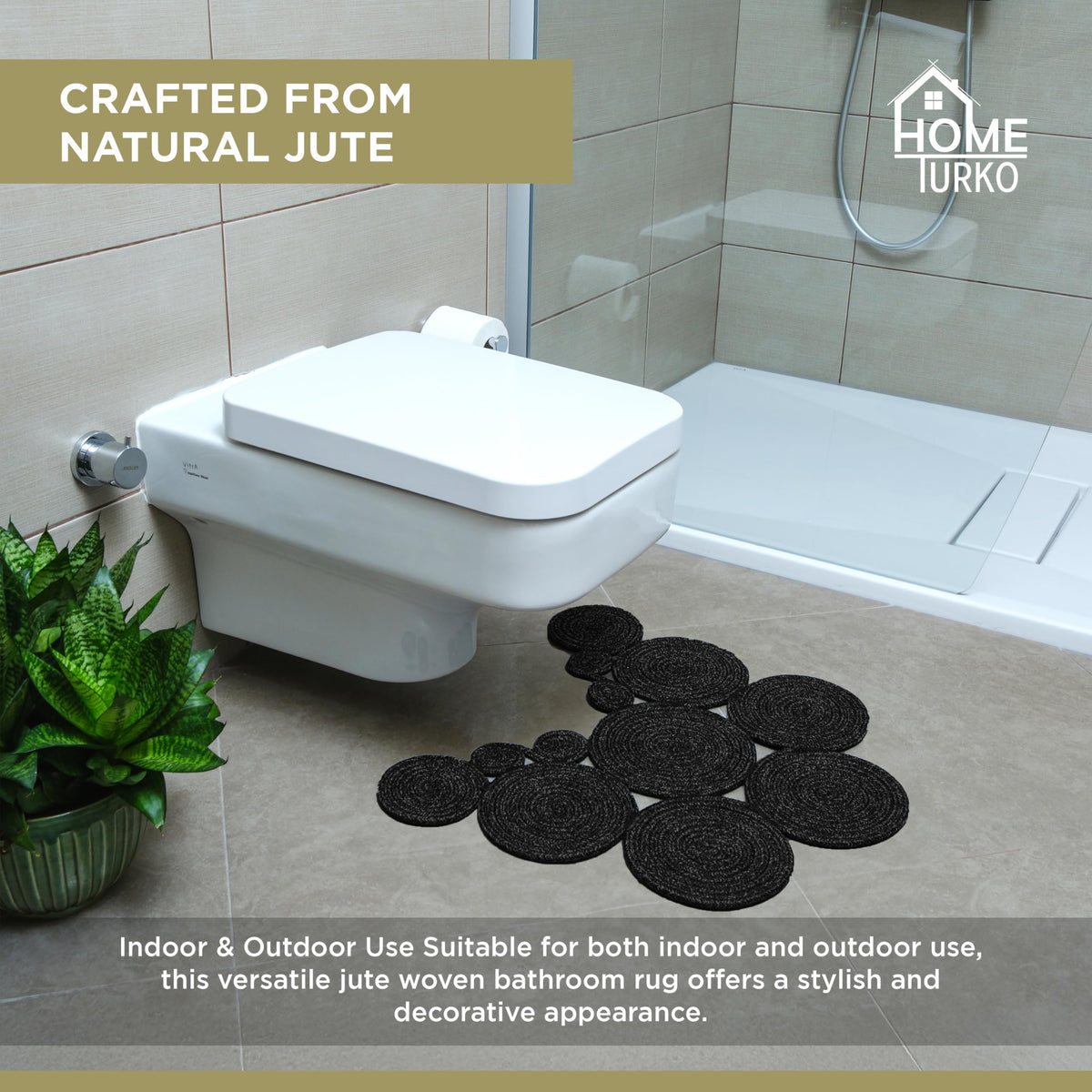 Home Turko durable boho rug suits bath, entryways, and high-traffic rooms.