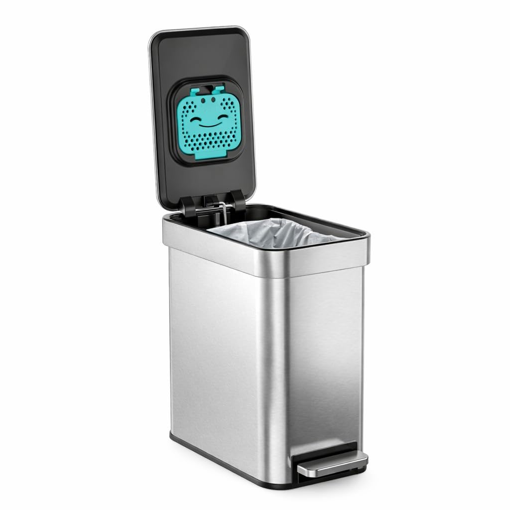 Home Zone Living 3-gallon trash can with step pedal, easy hands-free use