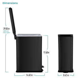 Home Zone Living compact trash can placed under a counter for space saving