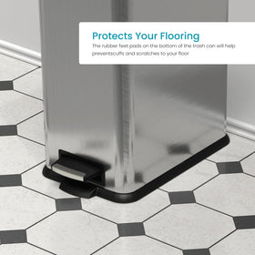 Home Zone Living hands-free step pedal provides hygienic, easy access to dispose waste.