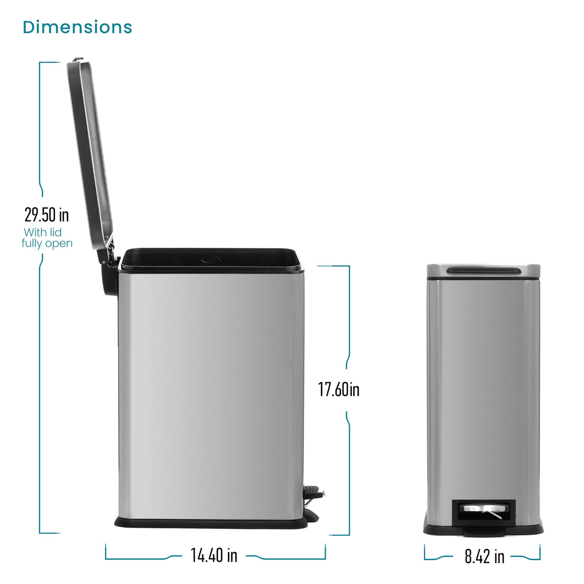Home Zone Living compact stainless can blends with modern décor for versatile use.
