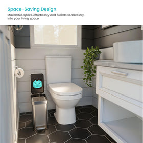 Home Zone Living slim-design trash can fits narrow spaces in kitchen or office