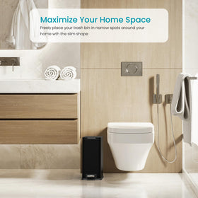 Home Zone Living step pedal trash can for hands-free disposal
