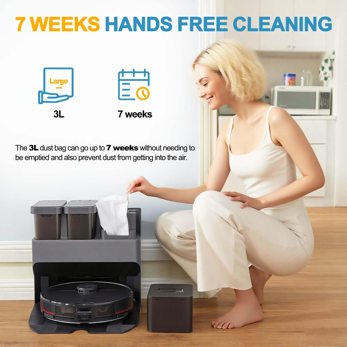 Homeazy dust bag supports about seven weeks of use per bag