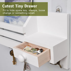 HOMEBROS pull-out drawer stores stamps and batteries for quick access