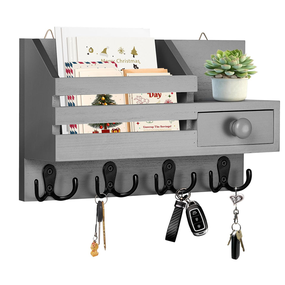 HOMEBROS key holder wall mount with drawer keeps entryway organized and functional.