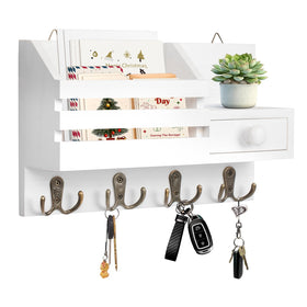 HOMEBROS key holder wall mount with wooden finish stores keys securely