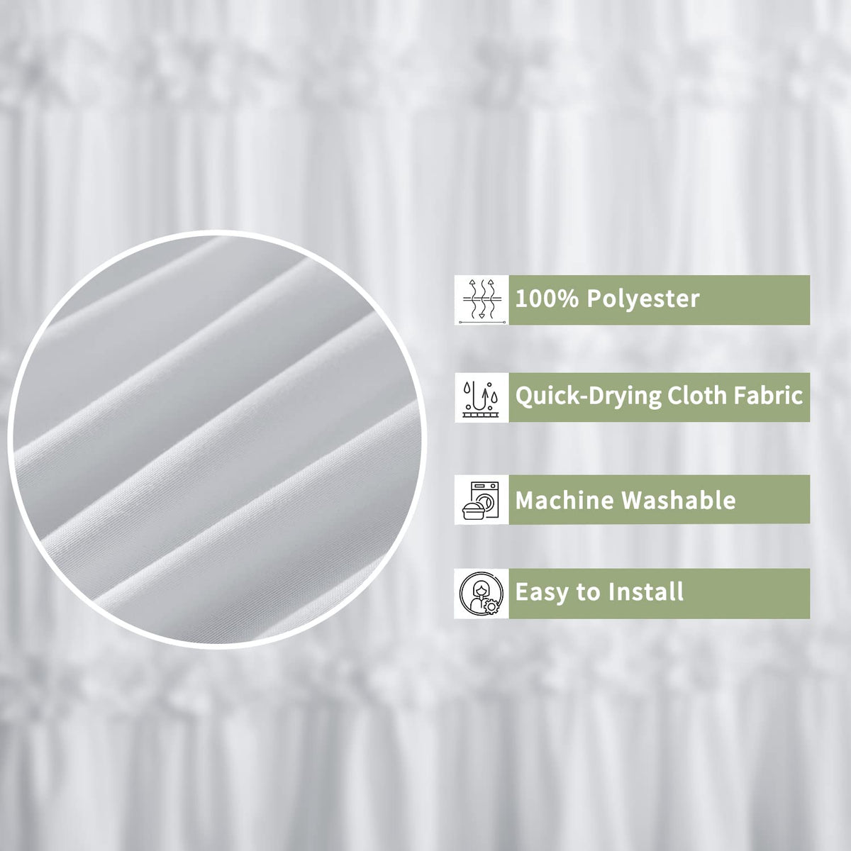Homechoice Decor 12-Buttonholes design for easy curtain setup.