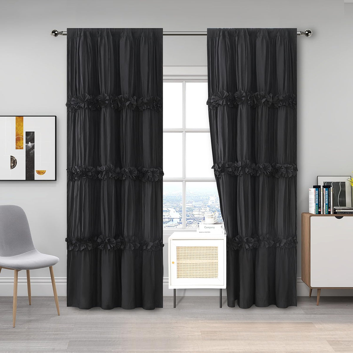 Homechoice Decor boho ruched butterfly curtains provide elegant 54x84 coverage and soft light control
