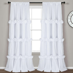 Homechoice Decor ruched butterfly-flowers curtains for elegant bedroom privacy.