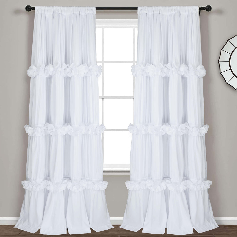 Homechoice Decor ruched butterfly-flowers curtains for elegant bedroom privacy.