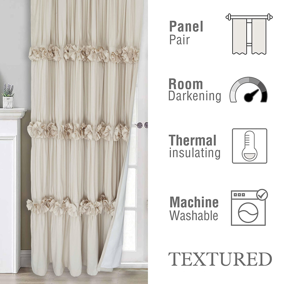Homechoice Decor machine washable curtains are easy to refresh.
