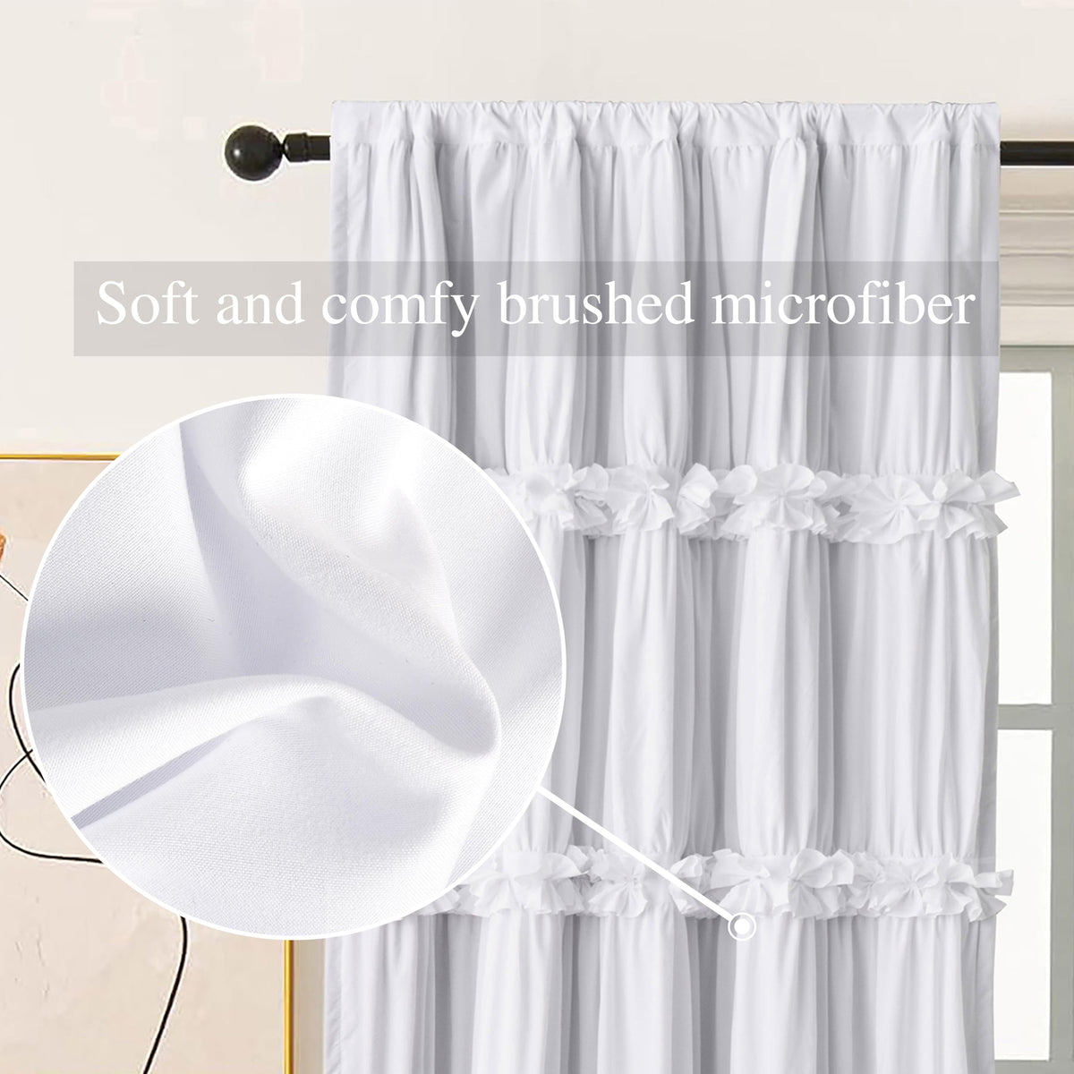 Homechoice Decor rod-pocket drapes ready for easy hanging and smooth motion.