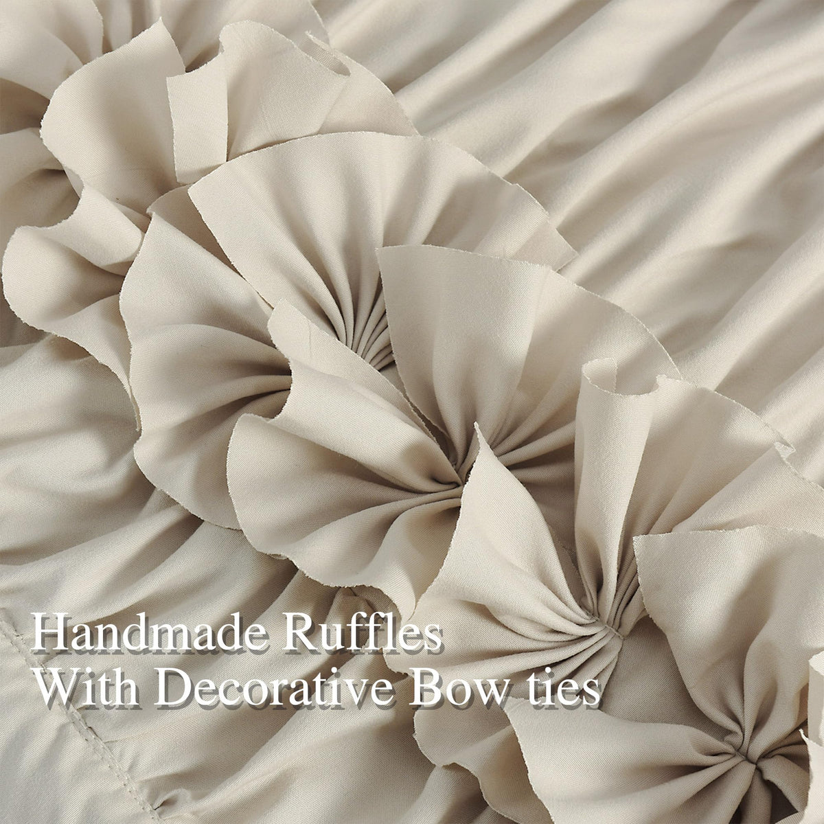 Homechoice Decor rod pocket drapes in camel add easy installation and timeless warmth.