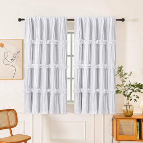 Homechoice Decor ruched butterfly-flowers curtains add boho charm while blocking light.