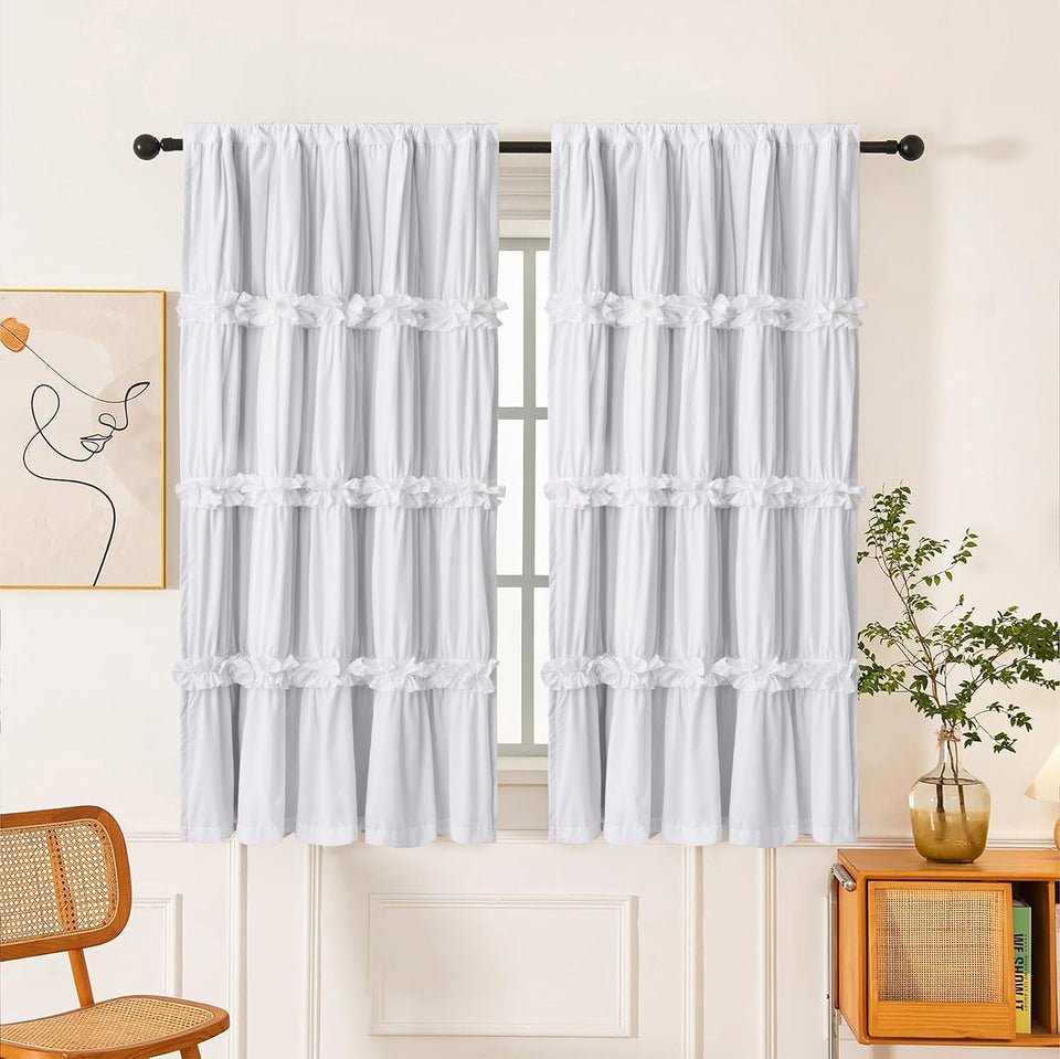 Homechoice Decor ruched butterfly-flowers curtains add boho charm while blocking light.