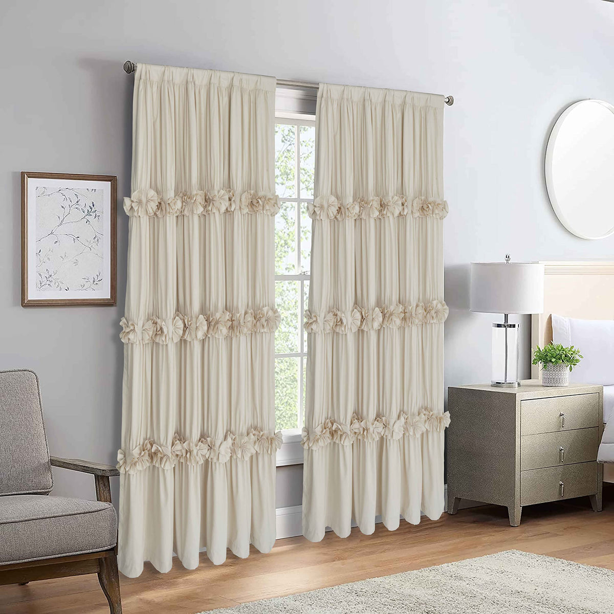 Homechoice Decor ruching and butterfly details add charm while softening the room's vibe.