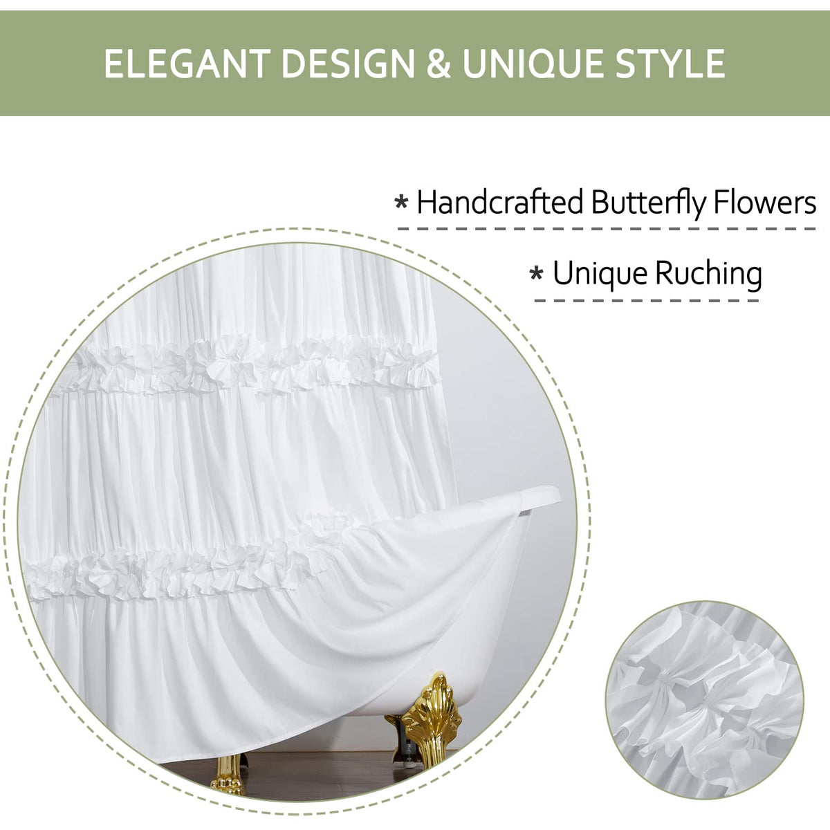 Homechoice Decor Ruched microfiber fabric texture highlighting soft, durable material.
