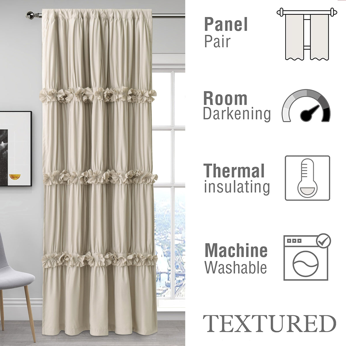 Homechoice Decor two-panel camel curtains offer privacy with classic style.